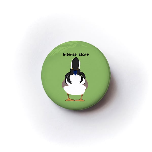 Intense stare Hooded merganser badge 