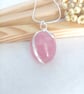 Rose Quartz Necklace - Wire Wrapped Rose Quartz Tumble Stone - Heart Chakra Gift
