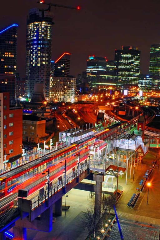 East India Dock Station Canary Wharf London 12"x18" Print