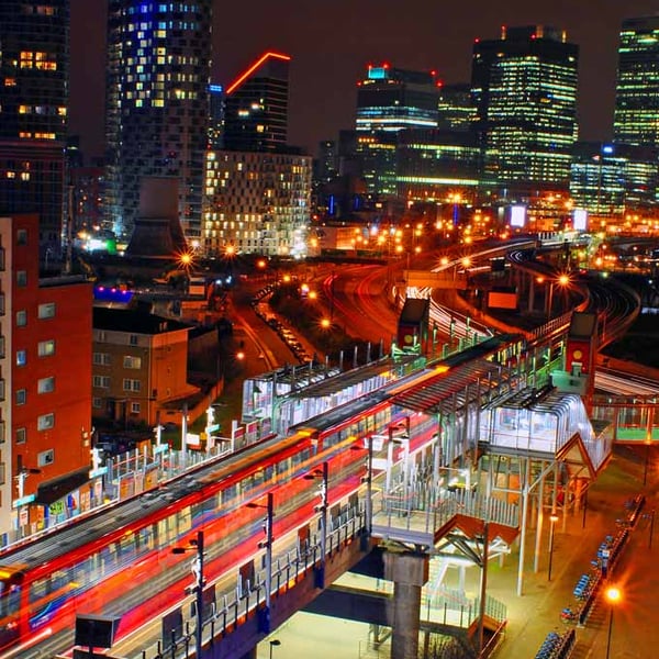 East India Dock Station Canary Wharf London 12"x18" Print