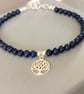 Lapis Lazuli Sterling Silver Tree of Life Charm Bracelet - Image 7