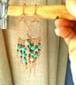 Boho Turquoise, Copper dangly earrings - Image 3