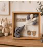 Personalised Crochet Elephant Keepsake Frame with LED Lighting New Baby Gift