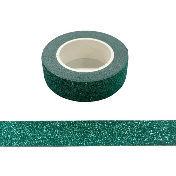 Green Glitter Sparkle Washi Tape Quality Masking Tape Crafts Eco Friendly Bullet