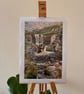 'Secret Waterfall' A3 Art Print of Oil Pastel Painting - Image 4