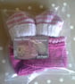 SALE Baby Girl's Hand Knitted Two Pair Pack Booties  3-9 months size - Image 6