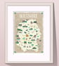 Wiltshire illustrated map poster A4 - Image 4
