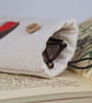 Glasses Spectacles Case Robin Handmade Nature Wildlife Linen  - Image 3