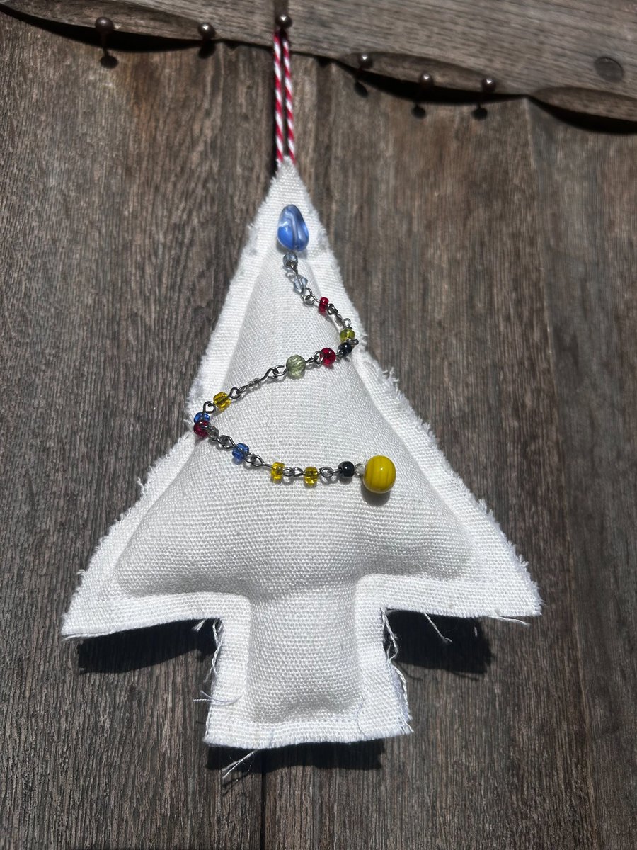 Organic linen Christmas tree decoration