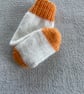Orange and white baby socks - Image 6