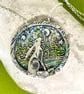 Moon gazing hare pendant with moonstone - Image 2