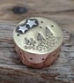 Copper box, collectable miniature copper, silver and brass mini alpine scene 