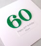 Handmade 60th birthday card - can be personalised with any age and message - Image 1