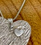 Silver Heart-handcrafted pendant-nature inspired branch texture-Silver Birch - Image 5