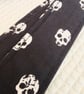 1.5 inch Wide Adjustable Ukulele Strap with Black and White Skulls - Image 5