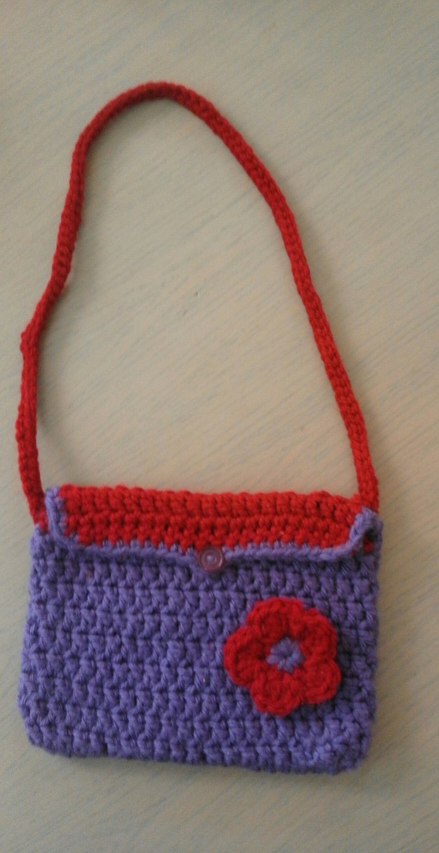 Crochet small shoulder  bag with long strap