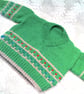 V-Neck Jumper with Flower Pattern at Hem and Cuffs, Baby Shower Gift, Baby Gift - Image 6