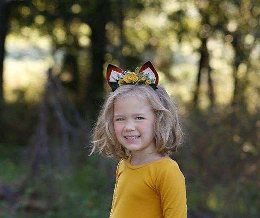 FREE SHIPPING - Fox Ears Headband, Fox Fancy Dress, Fox Headpiece, Animal Ears