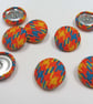 Orange Houndstooth Covered Buttons - Image 1