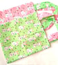 WHITE BUNNIES theme, 8 Pack, Rabbits on PINK or GREEN party, present book bags - Image 1