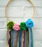 Felt Succulent and Flower Ribbon Wooden Hoop Hanging - Image 3