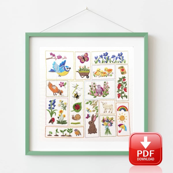 Spring Splendour Hand Embroidery PDF Pattern