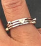 Jester Ring, gold heart ring, silver heart stack ring, love ring, valentines  - Image 6
