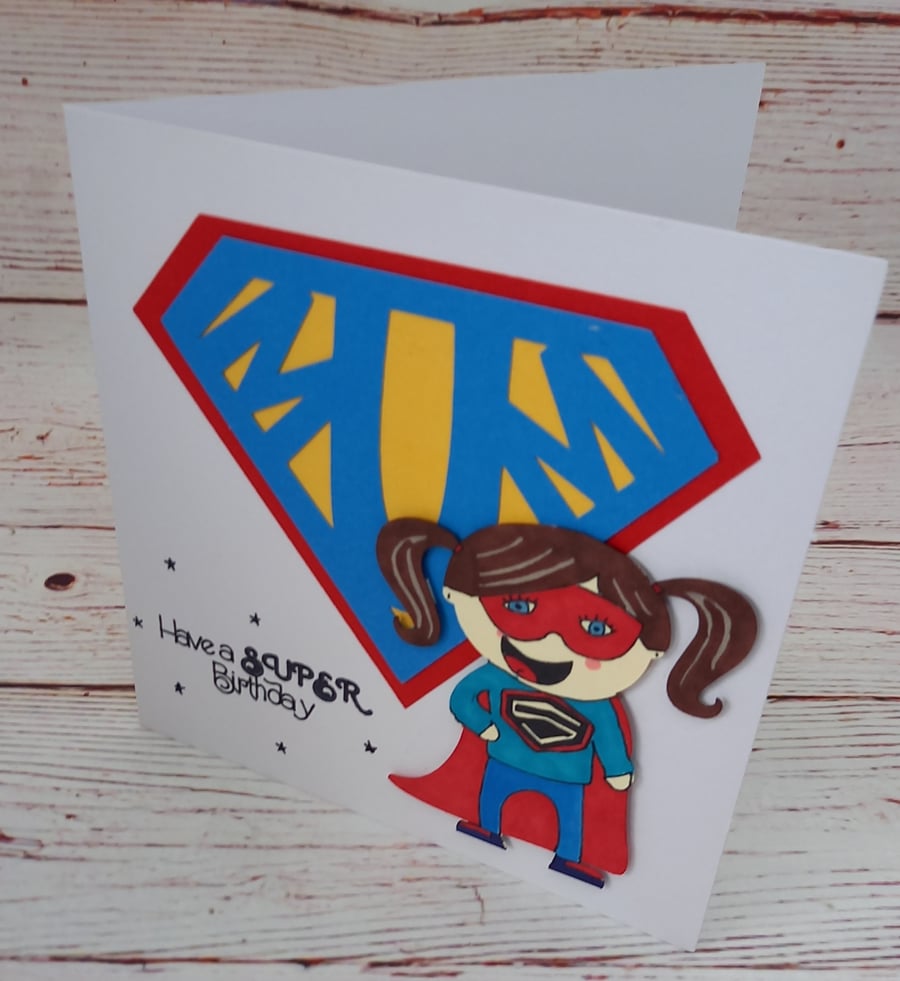 Super Mum Birthday Card, My Hero birthday card, Best Mum Birthday Card