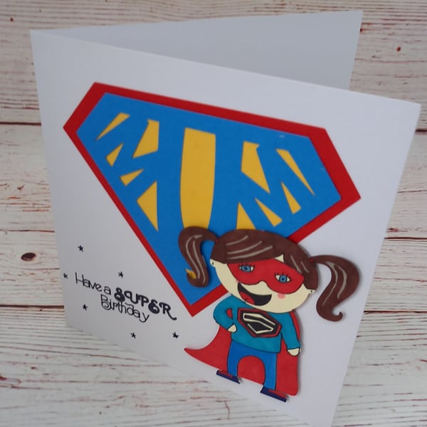 Super Mum Birthday Card, My Hero birthday card, Best Mum Birthday Card