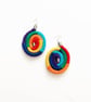 Rainbow Cotton Statement Hoops made with wired rope, Gifts for Colour Lovers - Image 4