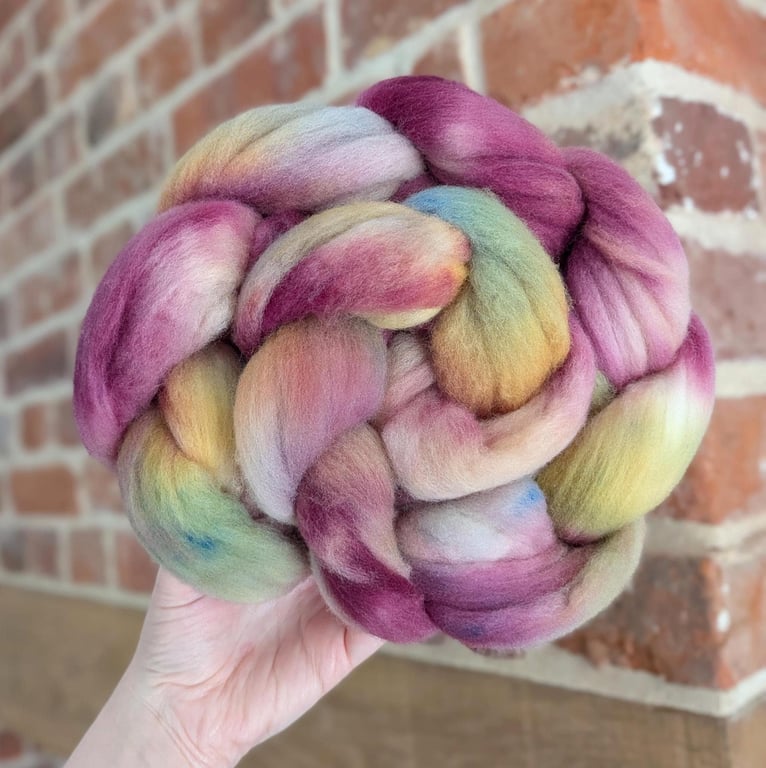 Hand Dyed Rambouillet Top 103g Spinning Fibre - Bramble