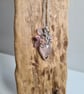 Pink 925 Silver & Rose Quartz Necklace Pendant Gift Crystal Jewellery Jewelry