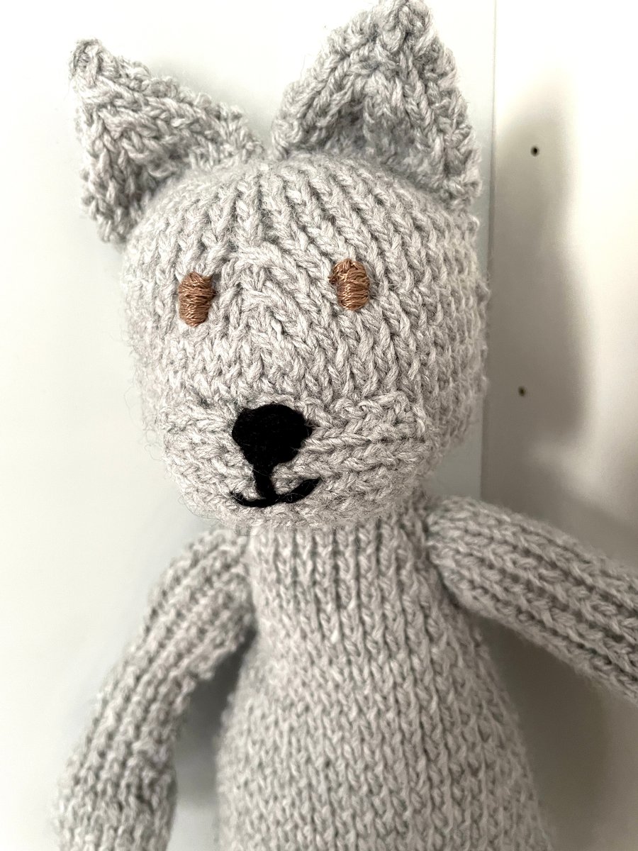 Hand Knitted Grey Cat