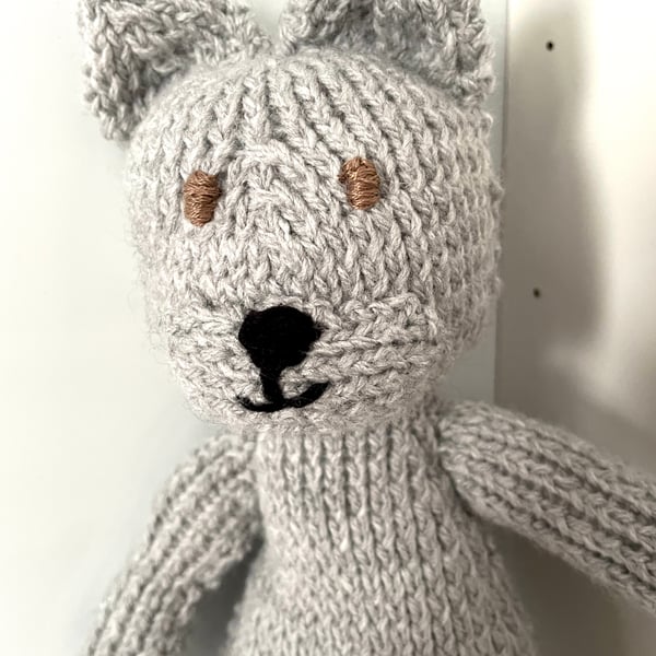 Hand Knitted Grey Cat
