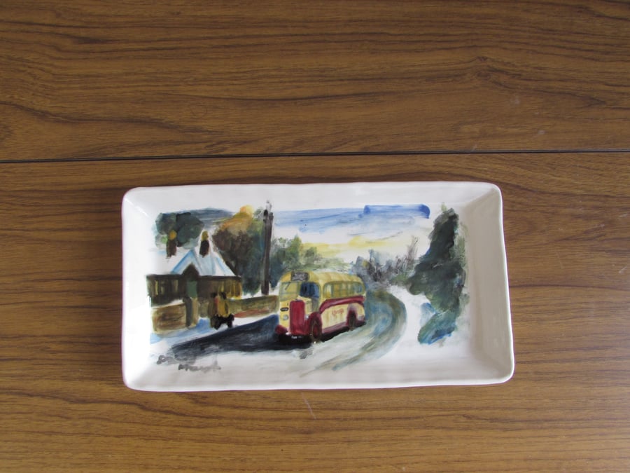 Hand painted United Leyland Tiger Rim plate.