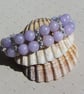 Blue Angelite & Blue Lace Agate Gemstone Crystal Beaded Bracelet - Free UK Post