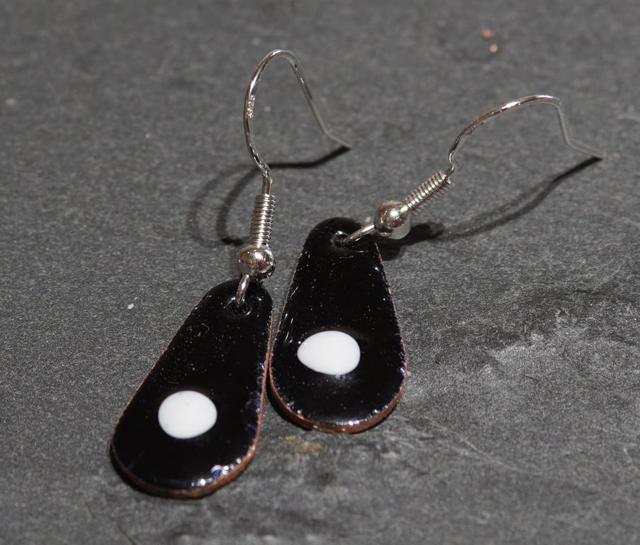 Teardrop enamel earrings