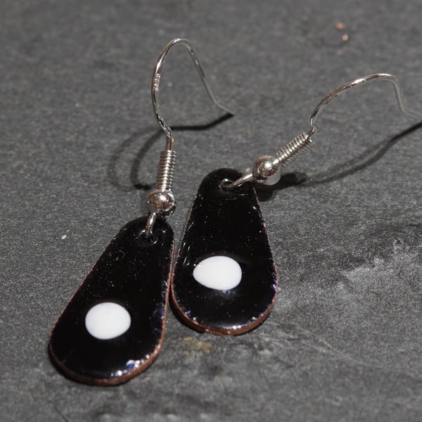 Teardrop enamel earrings