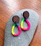 Earrings - Rainbow Macrame Studs FREE UK P&P