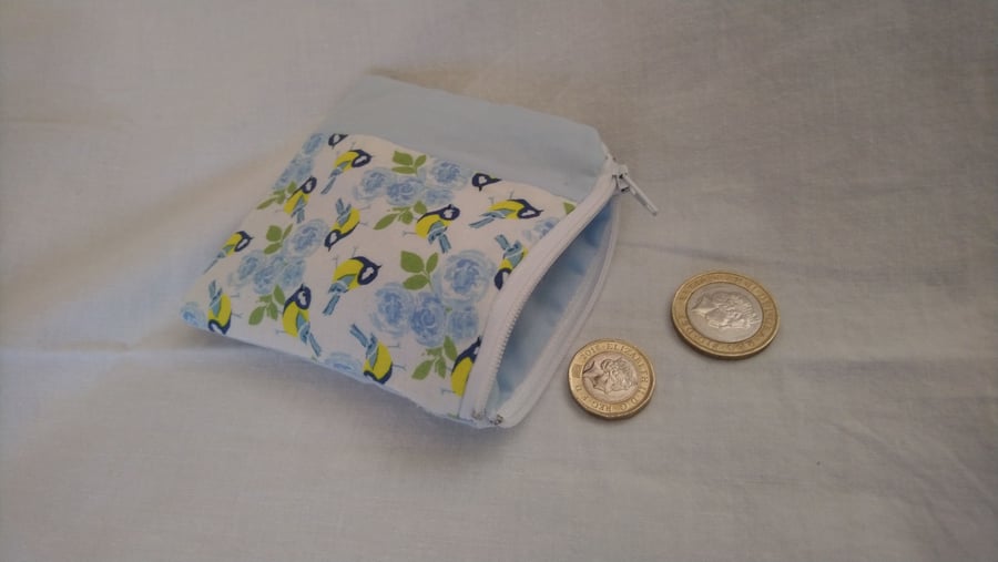 Blue Tit Design Coin Purse