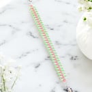Slim SuperDuo Bracelet - Matte Lime & Coral