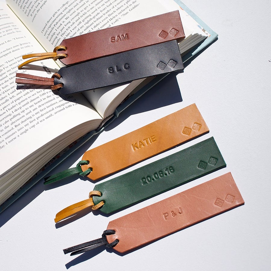 Real Leather Personalized Bookmarks | Made In USA