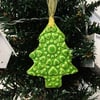Ceramic Christmas tree decoration with heart pattern Pottery decoration