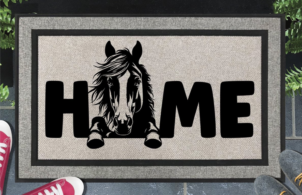 Horse Home Door Mat No.1 - All Weather - Horse Welcome Mat - 45x70cm 