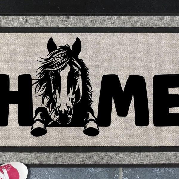 Horse Home Door Mat No.1 - All Weather - Horse Welcome Mat - 45x70cm 