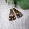 Earrings, Sterling Silver and Copper Stars & Spheres Droppers