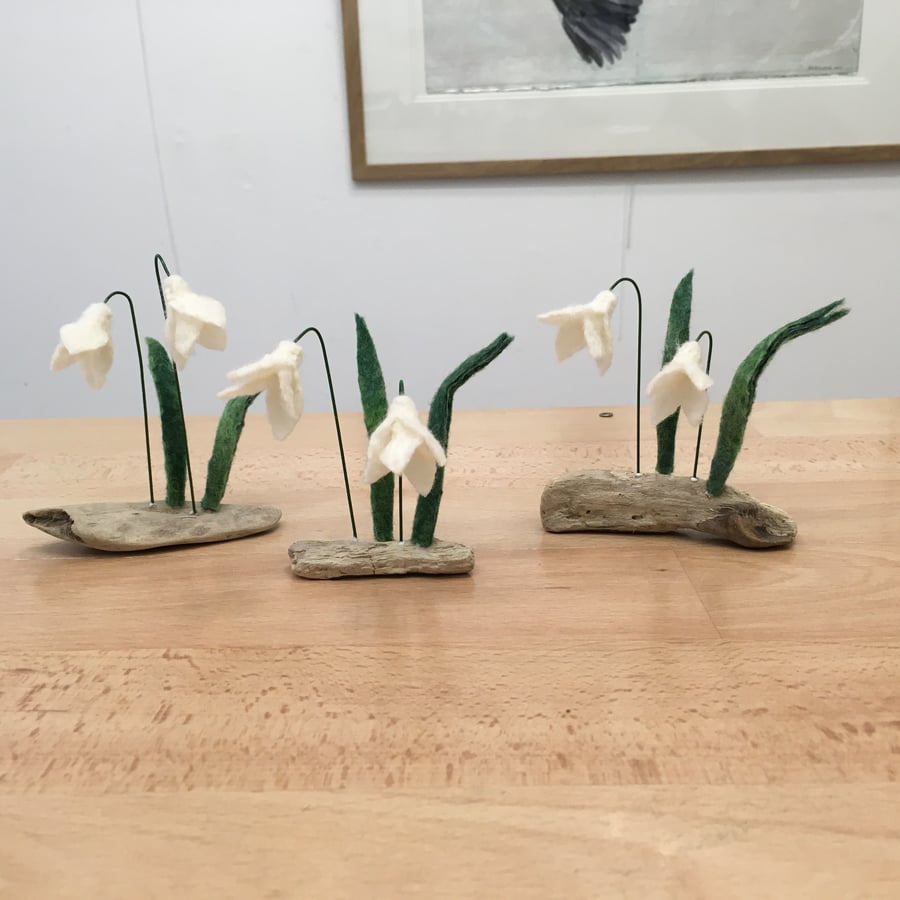 Felted Snowdrops