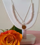 Natural rose quartz collar necklace 925 sterling silver
