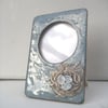 Enamelled photo frame in copper and sterling silver - Bird's next