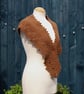 Hand knit natural coloured Alpaca scarf with beaded edging - Design S145 - Image 2
